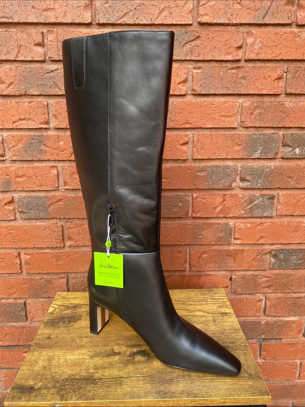 NEW Sam Edelman Knee-High Black Leather Boots 12